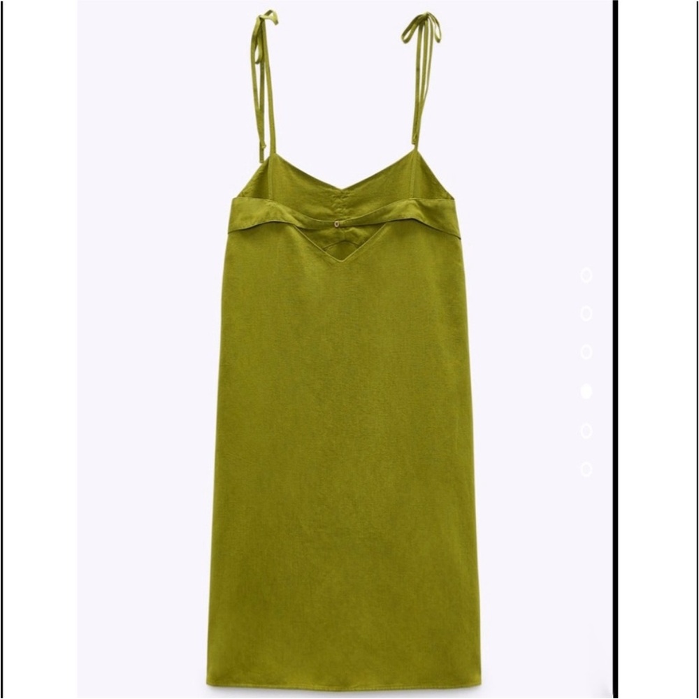 Zara Olive Green Slip Dress - Picture 3 of 3